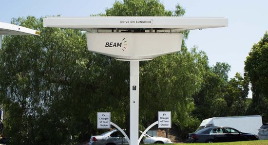 Beam EV ARC will be delivered with the charger of your choice already mounted and ready to charge your EVs