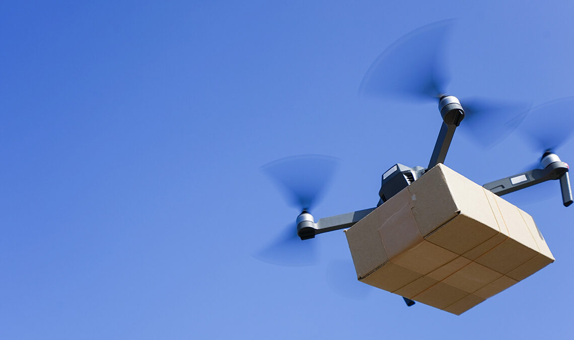 Delivery Drone in Flight for Demonstration Purposes Only - Adobe Stock Images