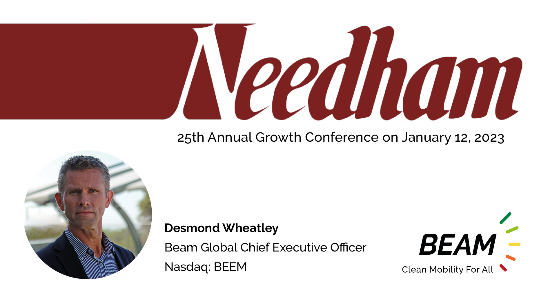Beam Global to Participate in Needham 25th Annual Growth Conference on January 12, 2023